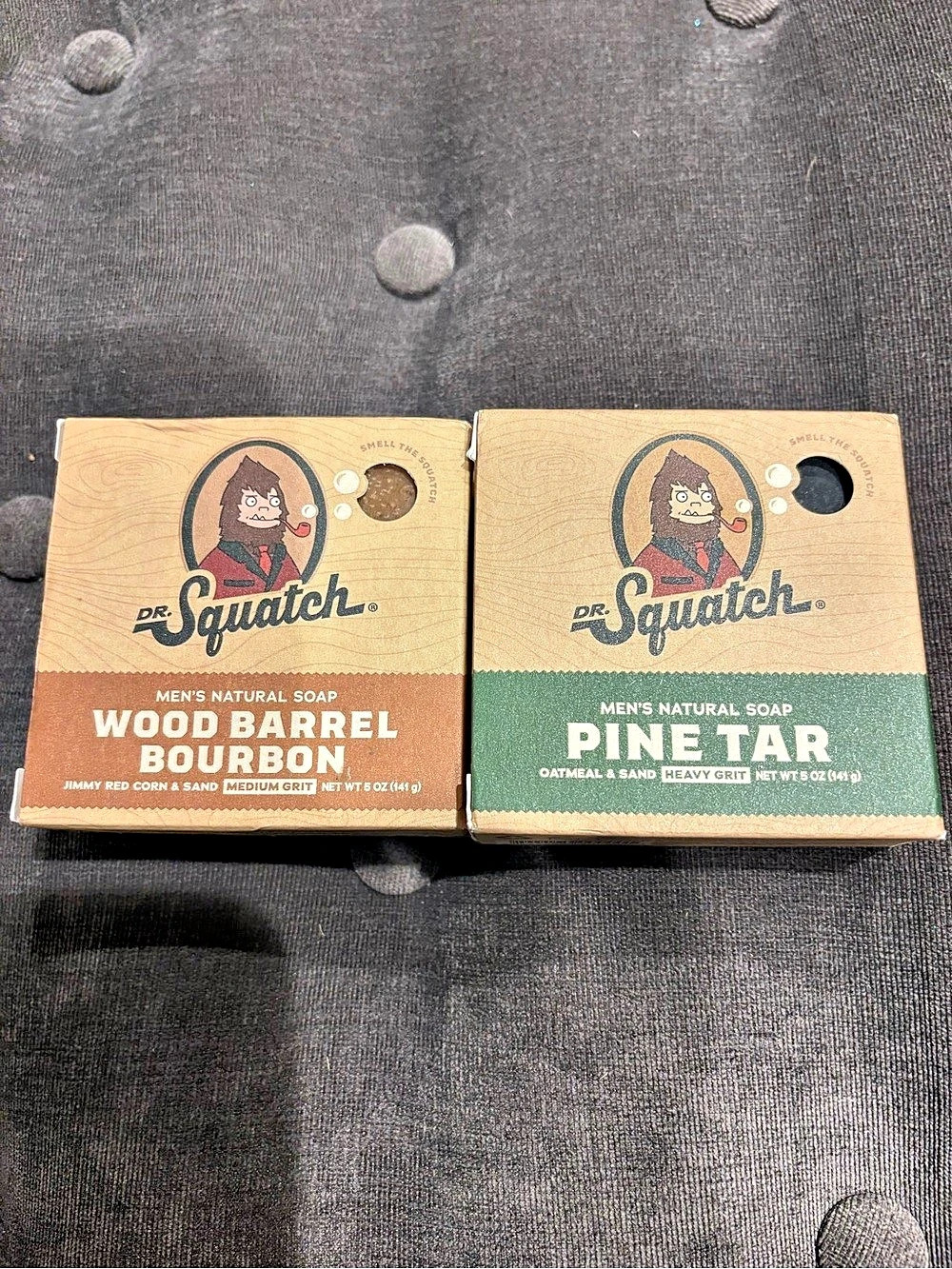 Dr. Squatch Men's Natural Soap Wood Barrel Bourbon and Pine Tar